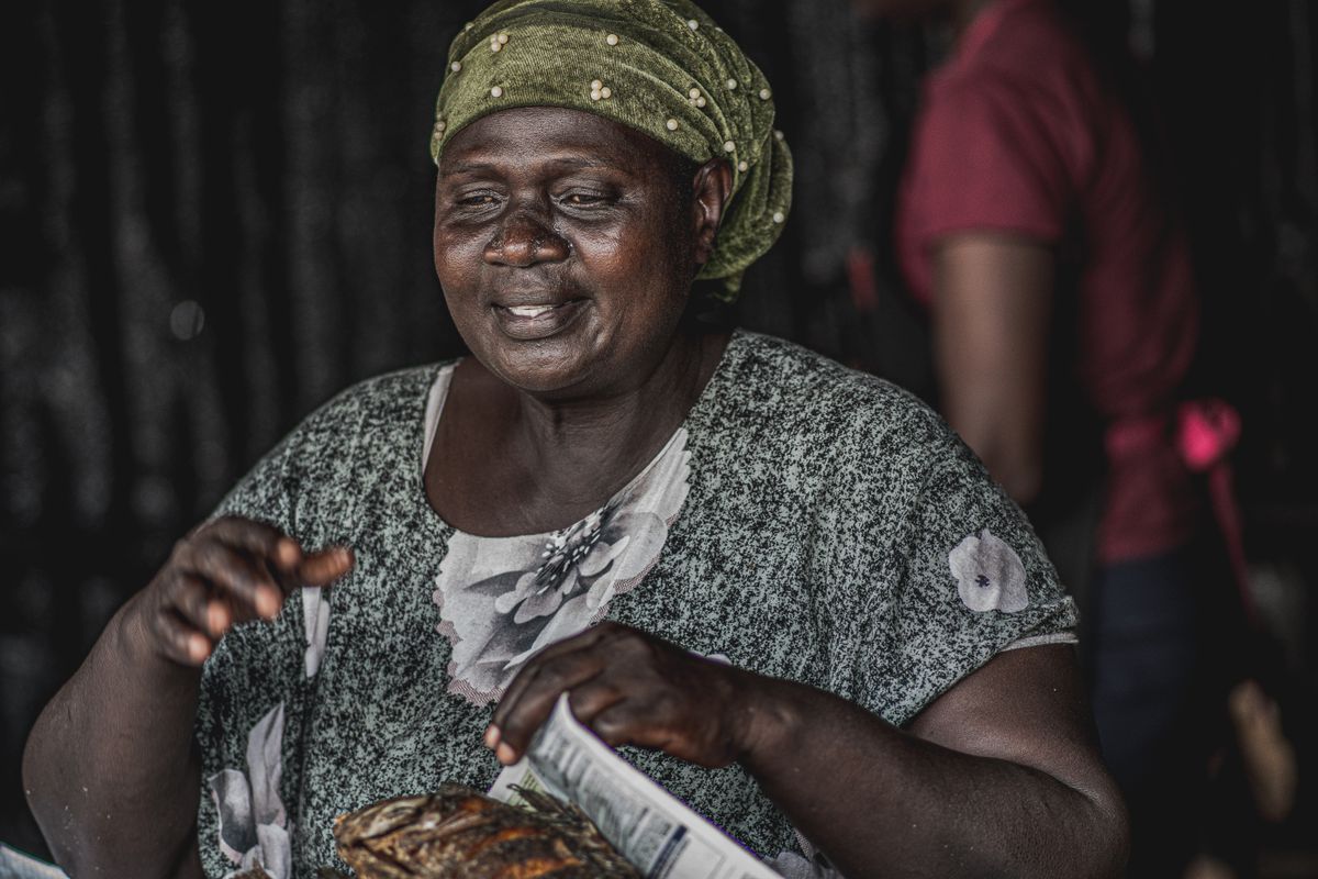 A woman at a market in Nairobi, Kenya